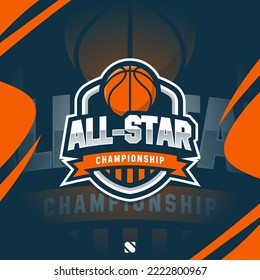 Basketball All Stars Championship Modern Logo Concept