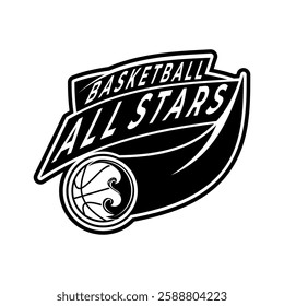 Basketball All stars team logo vector icon. Basketball Sports Team logo design template