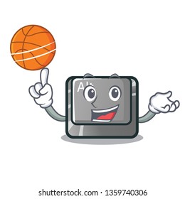 With basketball alt button in the cartoon shape