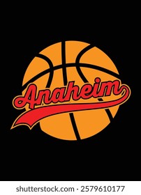 Basketball Anaheim City Vintage Art File