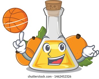 With basketball apricot oil in the character bottle