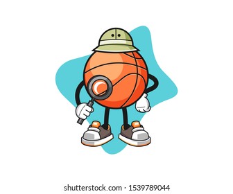 Basketball archaeologist cartoon. Mascot Character vector.