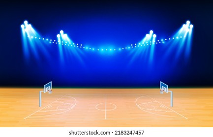 Basketball arena field stadium lights design. 