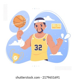 basketball athlete character illustration design