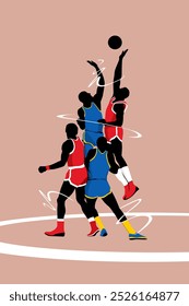 Basketball-Athlet Sport Silhouette Design Illustration Vektorgrafik	