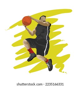 basketball athlete throws the ball