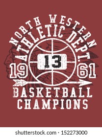 Basketball Athletic Department Vintage Apparel Design