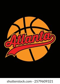Basketball Atlanta City Vintage Art File
