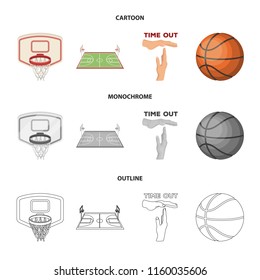 Basketball Attributes Cartoonoutlinemonochrome Icons Set Collection ...