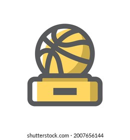 Premio de Baloncesto copa de oro Icono del vector Ilustración de dibujos animados