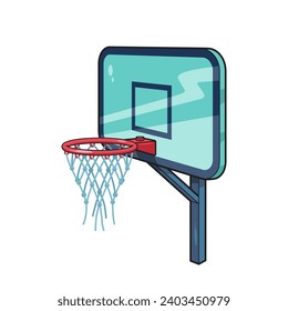 Basketball backboard in a cartoon style is isolated on a white background Sports equipment