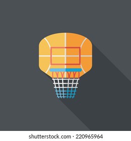 basketball backboard flat icon with long shadow,eps10