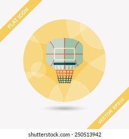 basketball backboard flat icon with long shadow,eps10