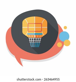 basketball backboard flat icon with long shadow,eps10