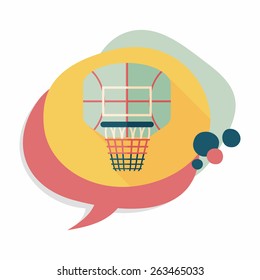 basketball backboard flat icon with long shadow,eps10