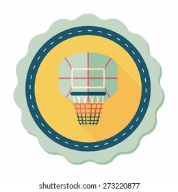 basketball backboard flat icon with long shadow,eps10