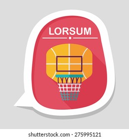 basketball backboard flat icon with long shadow,eps10