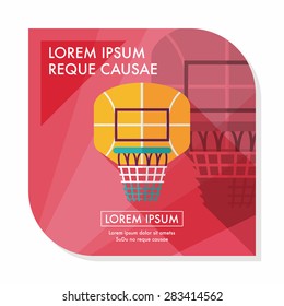 basketball backboard flat icon with long shadow,eps10