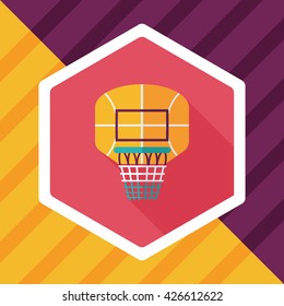 basketball backboard flat icon with long shadow,eps10