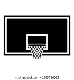 Basketball backboard Basketball hoop on backboard icon black color vector illustration flat style simple image