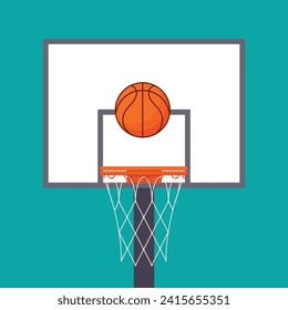 Basketball backboard and hoop vector illustration graphic background