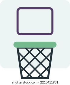 basketball backboard illustration in minimal style isolated on background