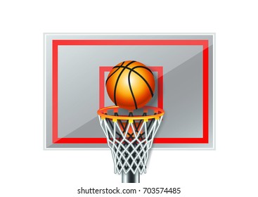 basketball backboard on white background