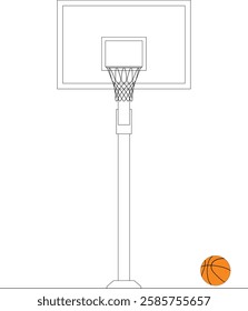 Basketball backboard, ring and net (basket) – Ball