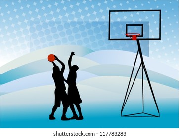 basketball and backboard vector