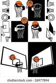 Basketball And Backboard Vector