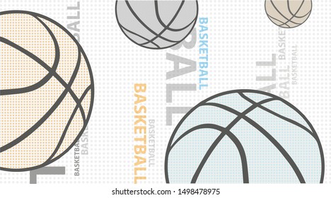 Basketball background. Ball and typography.