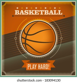 Basketball background with retro design. Vector illustration.