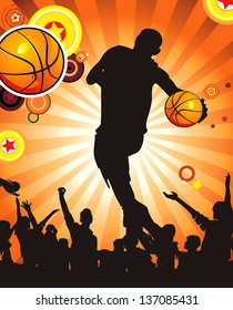 Basketball background - vector illustration sports series