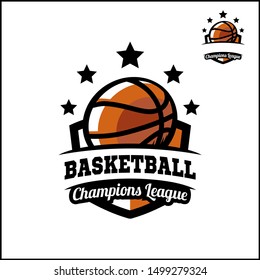 Basketball badge champions league logo vector