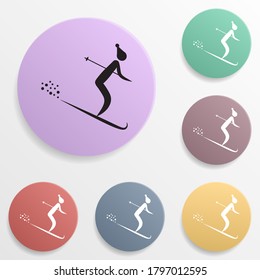 Basketball badge color set icon. Simple glyph, flat vector of sport icons for ui and ux, website or mobile application