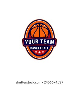 basketball badge logo design. sports logo