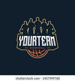 basketball badge logo design vector illustration