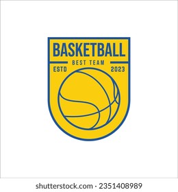 basketball badge logo vector illustration. for printing, stickers, labels, sport logos