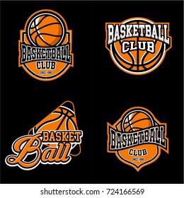 Set Basketball Team Emblem Backgrounds Stock Vector (Royalty Free ...