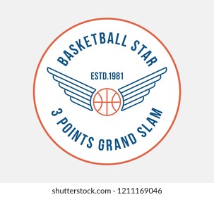 basketball badge is a vector illustration about sport