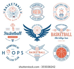 Basketball badges and crests for any use