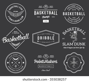 Basketball badges and crests for any use