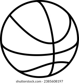 basketball ball 3d view vector line art icon