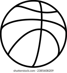 basketball ball 3d view vector line art icon