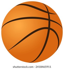 Basketball ball 3d view vector realistic