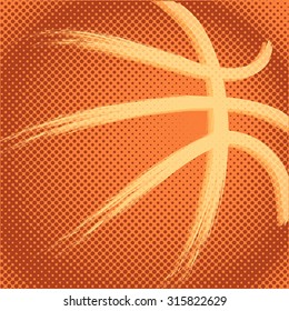 Basketball ball background, vector. Hand drawn