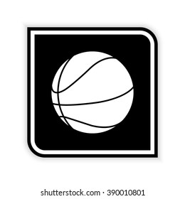 Basketball ball  - black vector icon