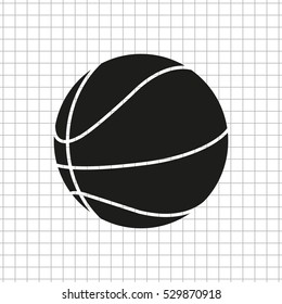 Basketball ball -  black vector icon