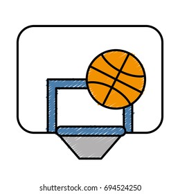 basketball ball and board icon 