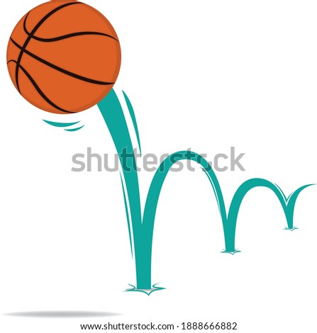 Basketball ball with a bounce effect